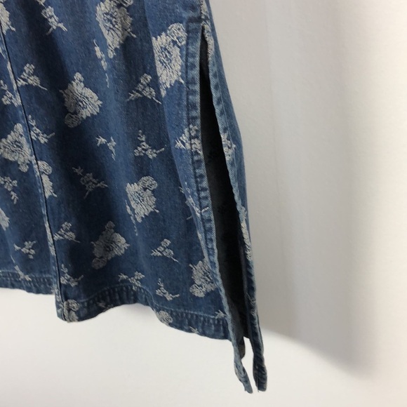 National Wildlife sleeveless scoop neck embroidered design denim maxi dress SM - Picture 3 of 9